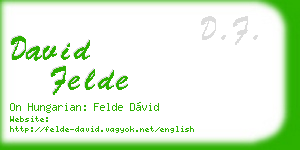 david felde business card