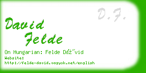 david felde business card